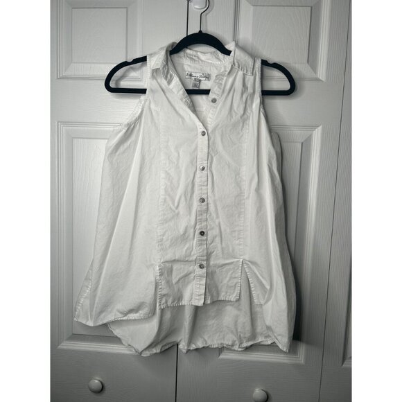 Maison de Papillon Chiara White 100% Cotton Tunic Tank Top Women's X-Small XS - Picture 7 of 7